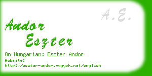 andor eszter business card